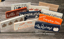 Load image into Gallery viewer, 10" Rustic fall signs Rustic fall decoration Rustic navy fall decor Thanksgiving decor Thanksgiving signs wreath signs White pumpkin sign