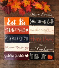 Load image into Gallery viewer, 10" fall signs Rustic fall decoration Rustic fall decor Thanksgiving decor Thanksgiving signs Small wreath signs Give thanks sign
