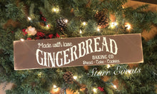 Load image into Gallery viewer, Gingerbread baking co sign. Rustic Christmas sign. Rustic Christmas decor. Rustic Christmas decorations. Distressed Christmas signs