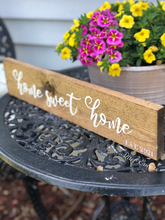 Load image into Gallery viewer, Home sweet home. Personalized Established wood sign. New home date sign. New home gift. Customized signs. New home Realtor gift.