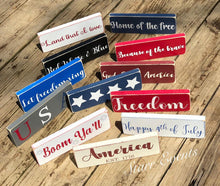 Load image into Gallery viewer, 10" Fourth of July signs. July 4th decorations. July 4th decor. Memorial day decor. Americana decor Happy 4th of July Wreath attachments