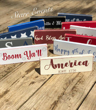 Load image into Gallery viewer, 10" Fourth of July signs. July 4th decorations. July 4th decor. Memorial day decor. Americana decor Happy 4th of July Wreath attachments
