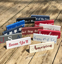 Load image into Gallery viewer, 10" Fourth of July signs. July 4th decorations. July 4th decor. Memorial day decor. Americana decor Happy 4th of July Wreath attachments