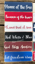 Load image into Gallery viewer, 10" Fourth of July signs. July 4th decorations. July 4th decor. Memorial day decor. Americana decor Happy 4th of July Wreath attachments