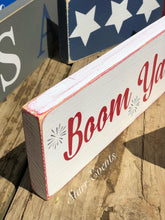 Load image into Gallery viewer, 10" Fourth of July signs. July 4th decorations. July 4th decor. Memorial day decor. Americana decor Happy 4th of July Wreath attachments