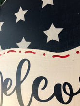 Load image into Gallery viewer, Fourth of July Welcome door hanger. Summer door hangers