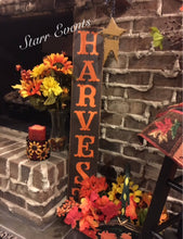 Load image into Gallery viewer, Vertical Harvest sign. Porch signs. Fall decor. Fall decorations. 36&quot; x 5.5 &quot; Fall signs Thanksgiving decorations Thanksgiving decor Autumn decor Signs for fall.
