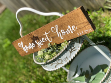 Load image into Gallery viewer, Home sweet home. Personalized Established wood sign. New home date sign. New home gift. Customized signs. New home Realtor gift.

