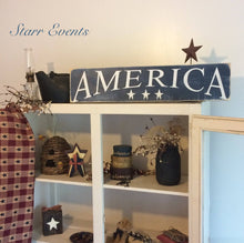 Load image into Gallery viewer, America sign. July 4th decorations Americana decor. Patriotic signs. Distressed signs. Fourth of July signs Patriotic decor Rustic decor

