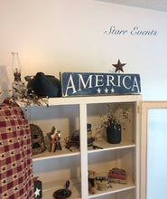 Load image into Gallery viewer, America sign. July 4th decorations Americana decor. Patriotic signs. Distressed signs. Fourth of July signs Patriotic decor Rustic decor
