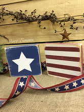 Load image into Gallery viewer, Rustic Americana decor. American flag sign. Set of 2 Fourth of July signs. Rustic decor. Rustic signs. 4th of July decor. Memorial day decor

