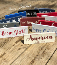 Load image into Gallery viewer, 10&quot; Fourth of July signs. July 4th decorations. July 4th decor. Memorial day decor. Americana decor Happy 4th of July Wreath attachments

