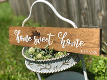 Load image into Gallery viewer, Home sweet home. Personalized Established wood sign. New home date sign. New home gift. Customized signs. New home Realtor gift.
