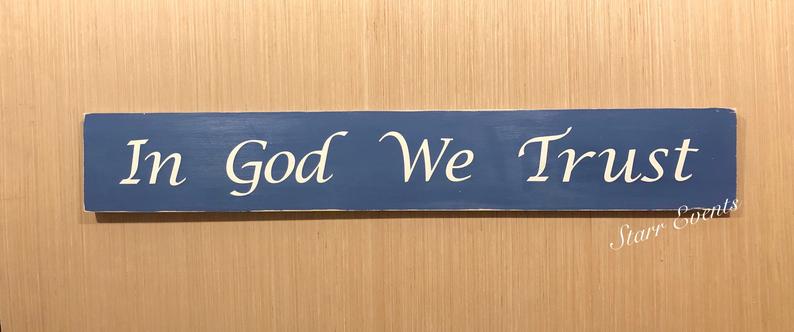 In God we trust sign. Patriotic signs. Patriotic decor. Fourth of July decorations. July 4th decor. Rustic signs. Americana decor